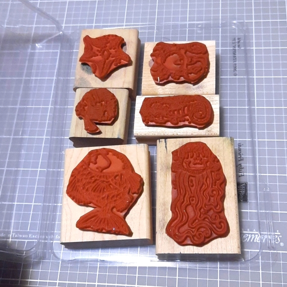 Fishy Friends Stampin Up rubber set of 6 - Picture 2 of 4